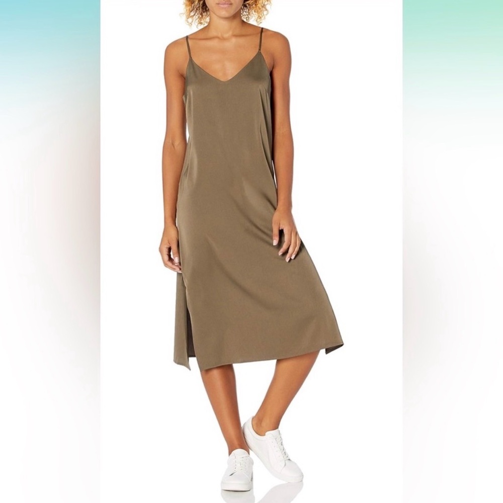 The Drop Dark Olive “Ana” Slip Dress Size XXL NWT